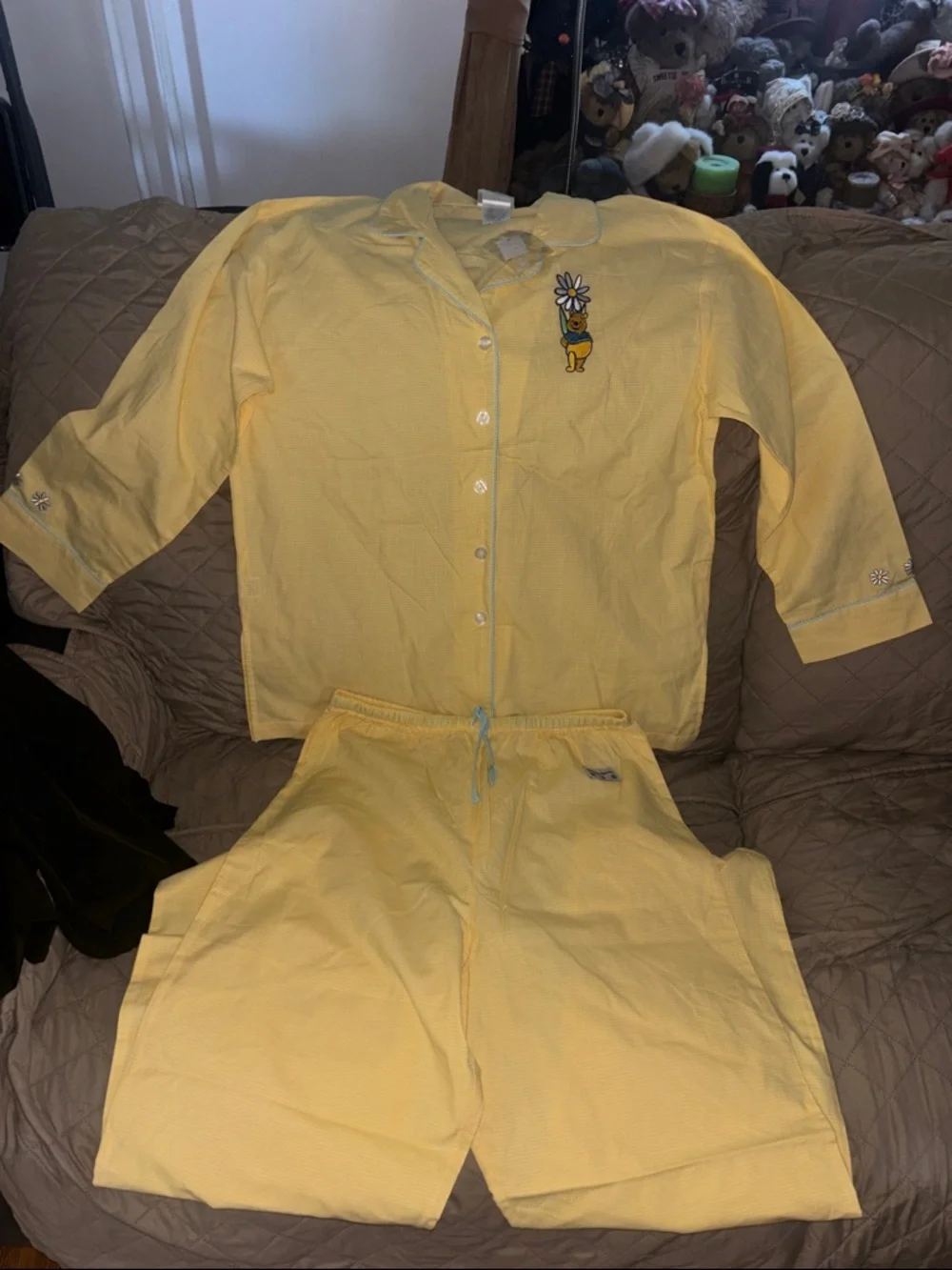 Yellow Pajama Set - Short Sleeve Top & Pants - Picture 1 of 7